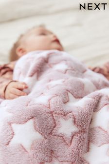 Pink Star Baby Fleece Blanket (A96468) | £13