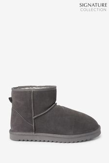 Grey Signature Suede Boot Slippers (A96615) | £38