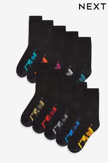 Cushioned Footbed Black Camouflage 10 Pack Cotton Rich Socks (A96867) | £14.50 - £16.50