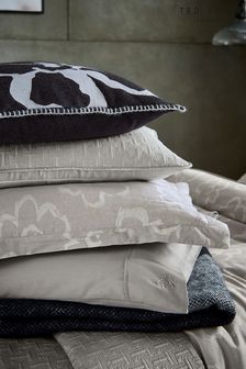 Ted Baker Silver Magnolia Jacquard Cotton Oxford Pillowcase