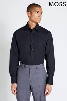 Moss Regular Fit Black Non Iron Shirt (A97710) | £35