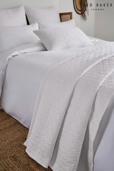 Ted Baker White T Quilted Polysatin Bedspread