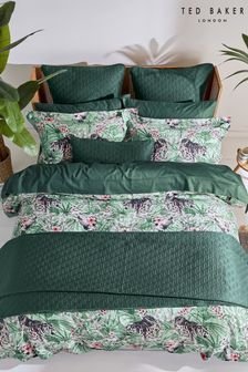 Ted Baker Green T Quilted Polysatin Bedspread