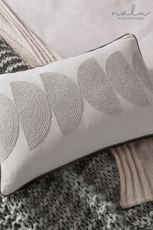 Nalu Nicole Scherzinger Silver Makani Embroidered Cotton Cushion