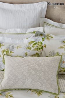 Sanderson Green Adele Cotton Linen Mix Embroidered Cushion