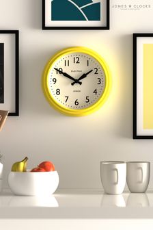 Jones Clocks Yellow Retro Telecom Wall Clock