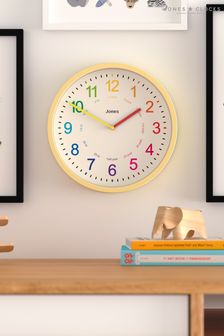 Jones Clocks Yellow Kids Yellow Wall Clock