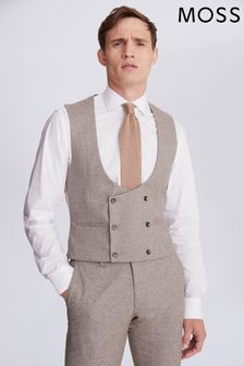 Moss Bros Slim Fit  New Neutral  Waistcoat (A98907) | £70