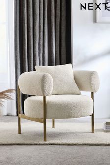 Casual Boucle Oyster Natural Aleia Accent Chair (A98971) | £275