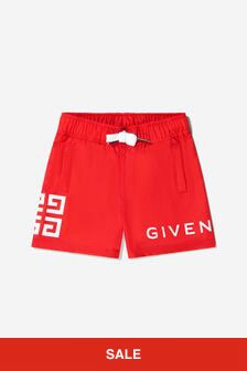 Givenchy Kids Baby Boys Quick Dry Swim Shorts in Red