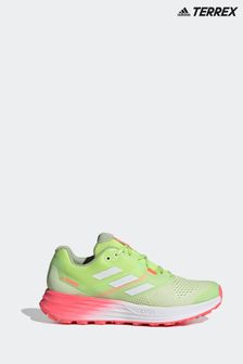 adidas Womens Green Terrex Two Flow Trail Running Trainers