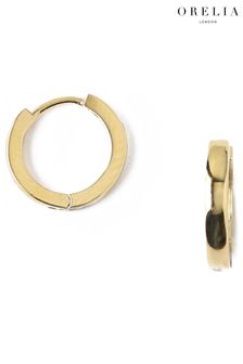 Orelia London Gold Tone Clean Metal 10mm Huggie Hoop Earrings
