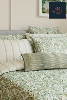 Bedeck of Belfast Green Alessie Square Pillowcase Pair