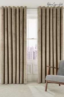 Helena Springfield Sand Escala Lined Eyelet Eyelet Curtains