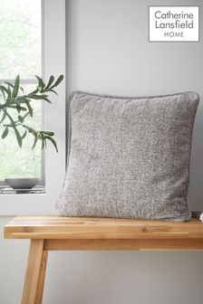 Catherine Lansfield Grey Wilson Plain Chenille Cushion