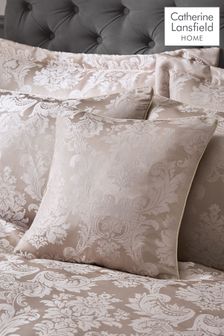 Catherine Lansfield Champagne Damask Jacquard Cushion