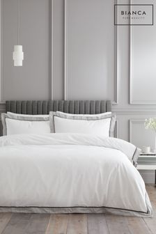 Bianca Silver Mayfair 200 Thread Count Cotton Duvet Cover Set