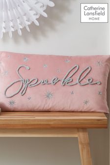 Catherine Lansfield Blush Pink Soft Touch Christmas Sparkle Cushion