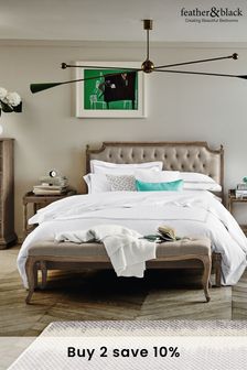 Feather & Black Weathered Oak Loire Bed With Low Foot Without Footend End