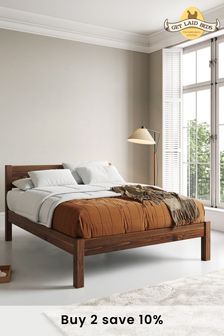 Get Laid Beds Brown Knight Solid Wood Space Saver Square Leg Bed