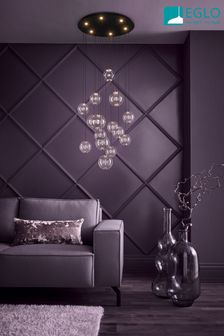 Eglo Black Espardello LED Clear Glass 15 Bubble Spheres Pendant Ceiling Light