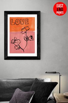 East End Prints Black Blossom Love Framed Print by Keren Parmley