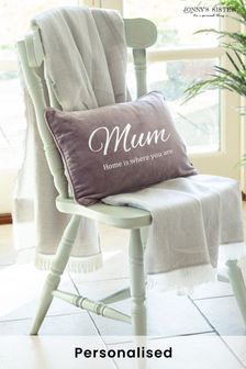 Personalised Mauve Velvet Cushion by Jonnys Sister