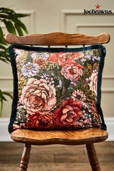 Joe Browns Reversible Floral Velvet Fringed Cushion