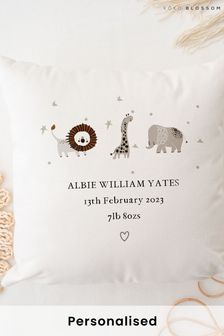 Personalised Safari Baby Cushion by Koko Blossom