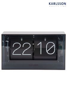 Karlsson Black Boxed Flip Table Clock