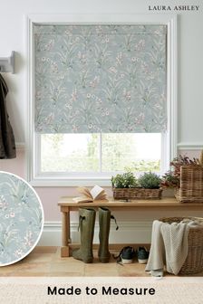 Dark Duck Egg Blue Mosedale Posy Made to Measure Roman Blind