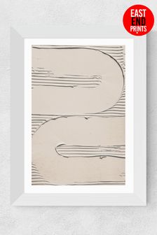 East End Prints White Abstract Framed Art Print
