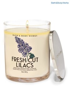 Bath & Body Works Fresh Cut Lilacs Signature Single Wick Candle 8 oz / 227 g