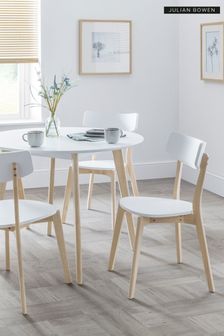 Julian Bowen Set of 4 White Limed Oak Casa Dining Chairs