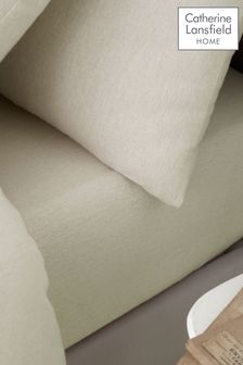 Catherine Lansfield Cream Brushed 100% Cotton Fitted Sheet
