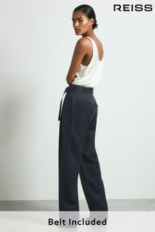 Atelier Cupro Belted Suit Trousers