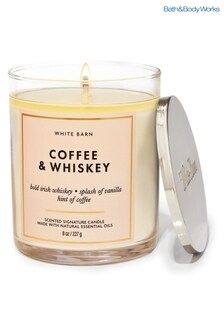 Bath & Body Works Coffee & Whiskey Signature Single Wick Candle 8 oz / 227 g