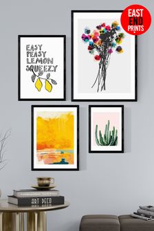 East End Prints Black Summer Happiness Wall Set
