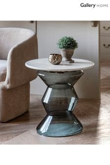 Gallery Home Clear Rabat Glass and Marble Side Table