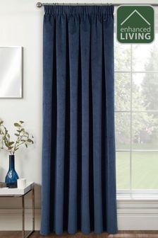 Enhanced Living Blue Thermal Blackout Oxford Door Curtains
