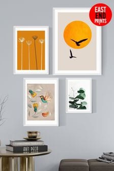 East End Prints White Bird Lovers Wall Set
