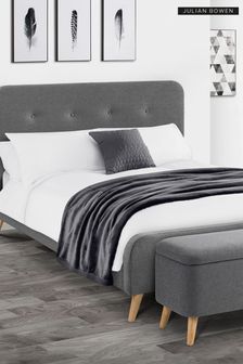 Julian Bowen Grey Astrid Curved Retro Buttoned Upholstered Bed