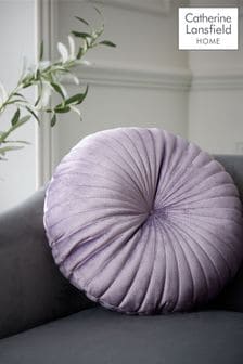 Catherine Lansfield Lilac Round Cushion Soft Touch Cushion