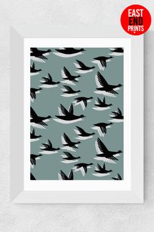 East End Prints White Geese Framed Art Print