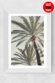 East End Prints White Palm Tree White Framed Art Print
