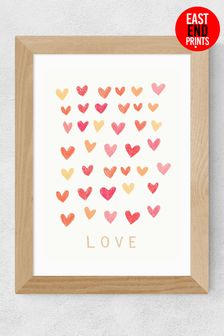 East End Prints Oak Love Heart Framed Art Print