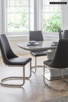 Julian Bowen Grey Como Cantilever Dining Chairs Set Of 2