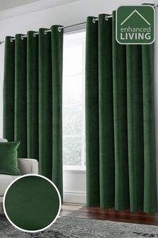Enhanced Living Green Thermal Blackout Hampton Readymade Curtains