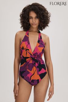 Florere Printed Twist Front Swimsuit