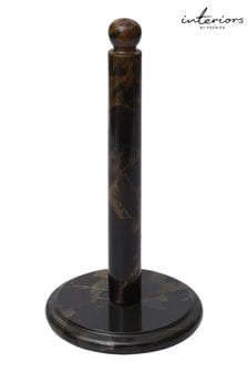 Interiors by Premier Black and Gold Marble Kitchen Roll Holder